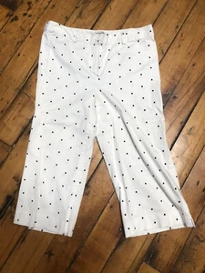 david brooks white polka dot capris, size 8 - Picture 1 of 5