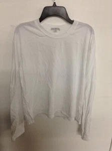 James Perse Damen Basic Einfarbig Weiß Klassisch Langarm T-Shirt WLJ3113 NEU - Bild 1 von 7