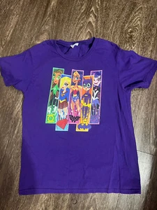 Super Hero Girls Youth Large T-shirt Purple Top Tee Short Sleeve - Picture 1 of 3