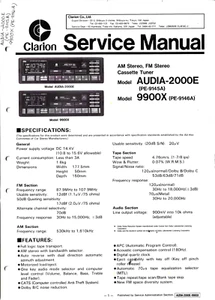 CLARION AUDIA-2000E (PE-9145A), 9900X (PE-9146A), MANUAL DE SERVICIO ORIGINAL - Imagen 1 de 1
