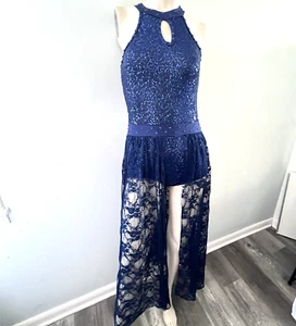 Weissman Solo Costume M Sequin Dramatic Dancewear Balletcore Flowy Theatrical - Picture 1 of 10