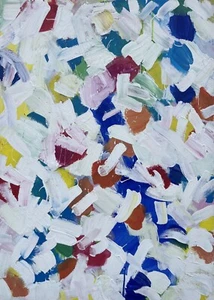 Oil Painting Abstract Composition Modern Art Danish Midcentury 88X62.5Cm - Picture 1 of 13