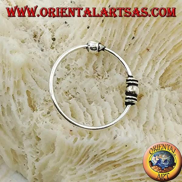 Cerchietto da naso in Argento 925‰ pallina tra dischi da 12 mm. - Immagine 1 di 1