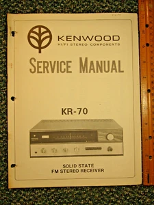 Kenwood KR-70 Solid State AM-FM Stereo Receiver Service Manual ~ original ~ 1969 - Picture 1 of 4