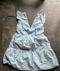 Abercrombie & Fitch Girls Dress Size XS Blue Ruffled Tie Back Detail Mid Length - Picture 1 of 9