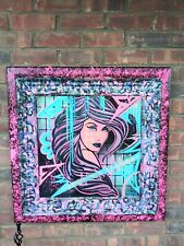 FASHION GIRL Paintied In Acrylic on Canvas With Frame! ORIGINAL 31' X 31' Epoxy!