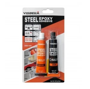 1x Neu 5 Minuten Stahl-Epoxy-Kleber, schwarz und weiß 2 Unzen Reparaturkleber - Bild 1 von 4