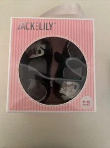 Jack & Lily Leather Mary Jane Black Skull 6-12 Months. Never Worn. New In Box. - Picture 1 of 3