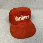 Vintage Marboro Hat Adult Osfa Red Corduroy Snapback Logo Retro Casual Usa Made