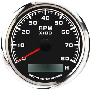 W PRO 85mm Tachometer 8000 RPM Hour Meter Waterproof Car Marine Boat Gas Diesel - Picture 1 of 11