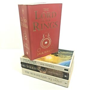 J R R Tolkien 4 Book Bundle Lot Lord of the Rings 50th Anniversary The Hobbitt  