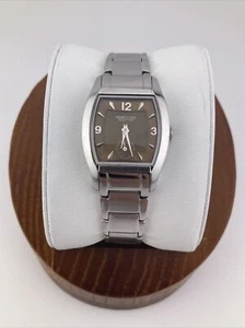 Kenneth Cole Reaction Ladies 24mm Watch Silver Tone Brown Dial KC4570 WR - RUNS - Picture 1 of 17
