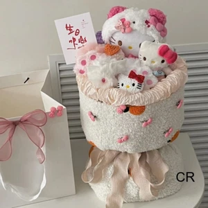 Hello Kitty Melody Sanrio Plush Doll Flower Bouquet Birthday Gift Doll