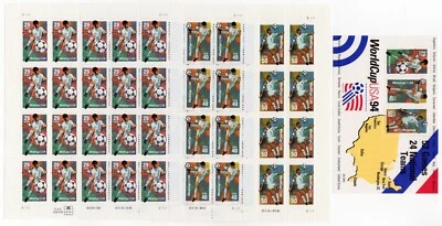 Scott #2834-2835-2836-2837 World Cup Soccer Sheets of 20 & 3 Stamps - MNH - Image 1 of 3