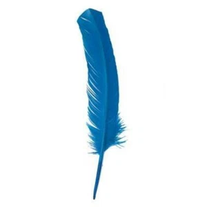 Pluma de pluma de ala de pavo x 5 piezas - turquesa ((SEGUNDOS)) - Imagen 1 de 1