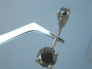 2.75ctw DOUBLE REAL BLACK DIAMOND NAVEL RING,2 DIA'S,APPRAISAL,FREE DIA TESTER - Picture 1 of 10