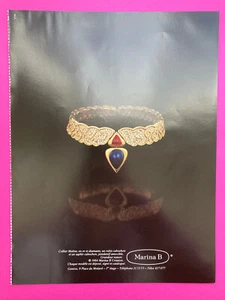 Publicité Marina B 1985 automne hiver joaillerie bijoux vintage 80s collection - Picture 1 of 2