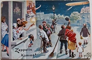 PC antiguo Airship Zeppelin publicado en 1909 - Imagen 1 de 2