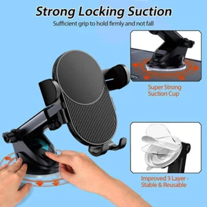 360° Strong Suction Auto Phone Fit car Dashboard/Windscreen Holder Mount cradle - Picture 1 of 11