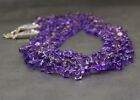 3 Strand 518 Cts Natural Purple Amethyst Pear Shape Beaded Necklace SK 09 E520