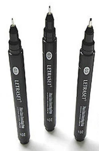 Juego de bolígrafos impermeables de dibujo de línea fina Letraset de 3 - 0,1, 0,3, 0,5 mm - negros - Imagen 1 de 1