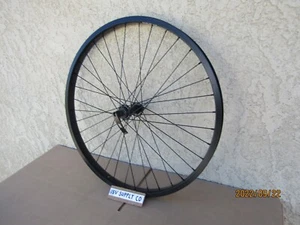 NEW 24'' BICYCLE BLACK ALUMINUM FRONT WHEEL GREAT FOR YOUR MTB BIKE, TRICYC - Picture 1 of 3