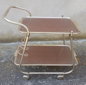ANNI 50 - CARRELLO PORTA VIVANDE CON VASSOI SEPARABILI - ALLUMINIO ARGENTO - Picture 1 of 11