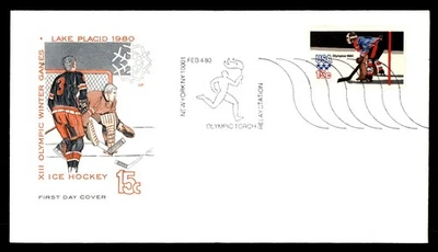 Mayfairstamps US FDC 1980 New York ice hockey winter Olympics First Day Cover aa - Image 1 of 2