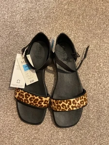 Sandali donna M&S neri mix stampa animalier UK5.Marks and Spencer nuovi con etichette. - Foto 1 di 2