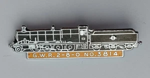 Steam Train Loco G.W.R. No 3814 Enamel Railway Pin Badge.    PB3-586 - Picture 1 of 3