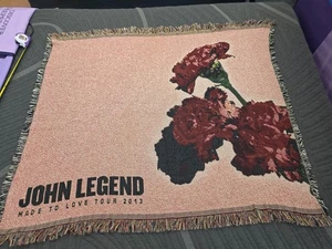 Difícil de encontrar John Legend 2013 Made to Love Tour tapiz manta tejida rara LEER - Imagen 1 de 17