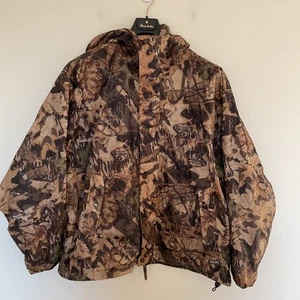 Giacca antipioggia Cabela's mimetica caccia uomo taglia XL muschio rovere bosco pavimento confezionabile - Foto 1 di 11