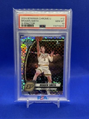 Braden Smith 2024 Bowman Chrome University No12 X-Fractor PSA 10 POP 4 Perdue - Изображение 1 из 2