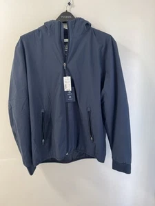 Jos.A.Bank Travelers Navy Blue Hooded Jacket,Size L, But Fits Like A Medium, NWT - Picture 1 of 8