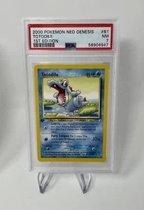 2000 Pokemon Neo Genesis Totodile 1st Edition 81 PSA 7 Near Mint Card - Picture 1 of 2