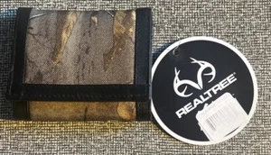 Realtree Mens Nylon Trifold CAMO Wallet Black Leather Trim Brand New - Picture 1 of 4