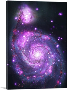Spiral Whirlpool Galaxy Hubble Telescope NASA Photograph Canvas Art Print - Picture 1 of 11