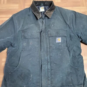 Vintage Men's XL C003/C03 Carhartt Insulated Duck Jacket, Blk (USAP Surplus) - Picture 1 of 4