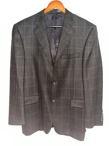 Burberry London Wool Brown Bond Street Plaid Men's Sport Coat 40SHT - Picture 1 of 4