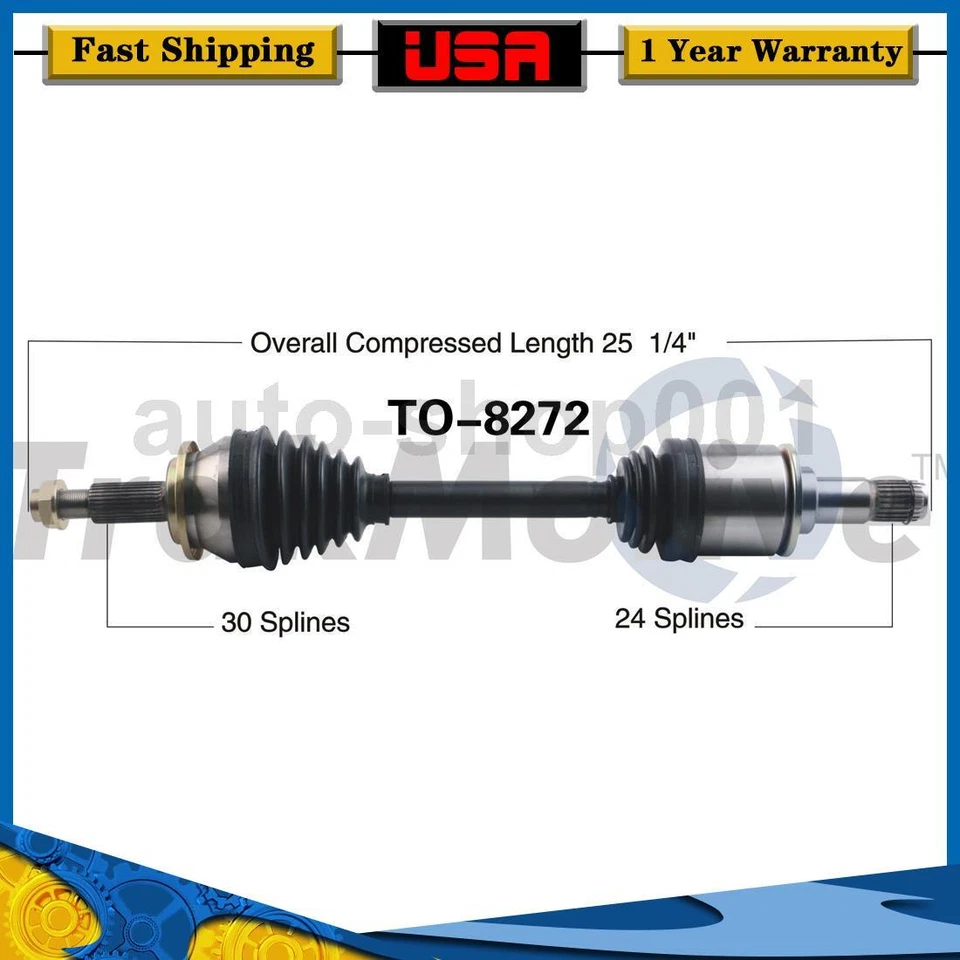 Front Left CV Axle Joint For Toyota RAV4 3.5L 2012 2011 2010 2009 2008 2007 2006 - Image 1 of 1
