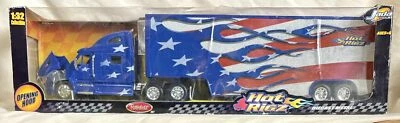 Jada Toys Hot Rigz Peterbilt American Flag Hauler 23152 - Semi USA 1:32 *READ* - Image 1 of 4