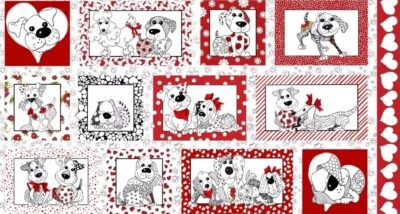 Loralie Designs - Puppy Love Quilting and Crafting Panel - Image 1 of 2