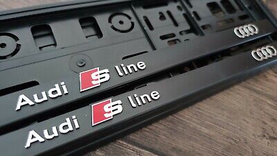 2Stucke 3D Graviert Audi Kennzeichenhalter Fur Audi SLINE Oder S-Line • 29€