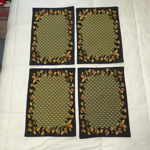 Set Of 4 Fruits & Veggies Holiday Fall Tapestry Placemats 17.5 X 12.5” Vintage - Picture 1 of 10