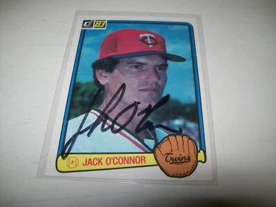1983 DONRUSS JACK O'CONNOR AUTOGRAPH SIGNED AUTO #51 MINNESOTA TWINS - Image 1 of 2