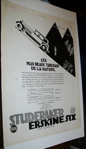 1928 Studebaker Erskine Six FRENCH XL-mag car ad-"Les plus tableaux de la nature - Picture 1 of 1