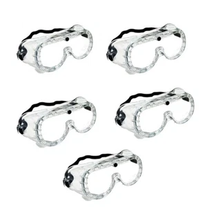 5 Packungen ANSI CE zertifizierte chemische Spritzschutzbrille Antibeschlag Kratzer klar Schutzbrille - Bild 1 von 8