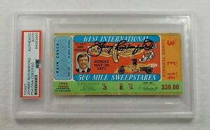 Rare 1977 JOHNNY RUTHERFORD Signed Indianapolis 500 Original Ticket-PSA