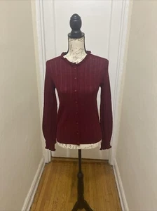 SEZANE Louis Cardigan Borgogna Taglia XS Orig. 130€ NUOVO - Foto 1 di 5