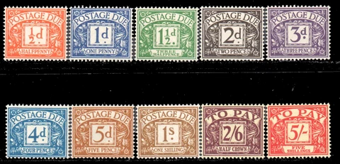 Great Britain Scott J45-J54 Mint Lightly Hinged SCV $399.00 Cover